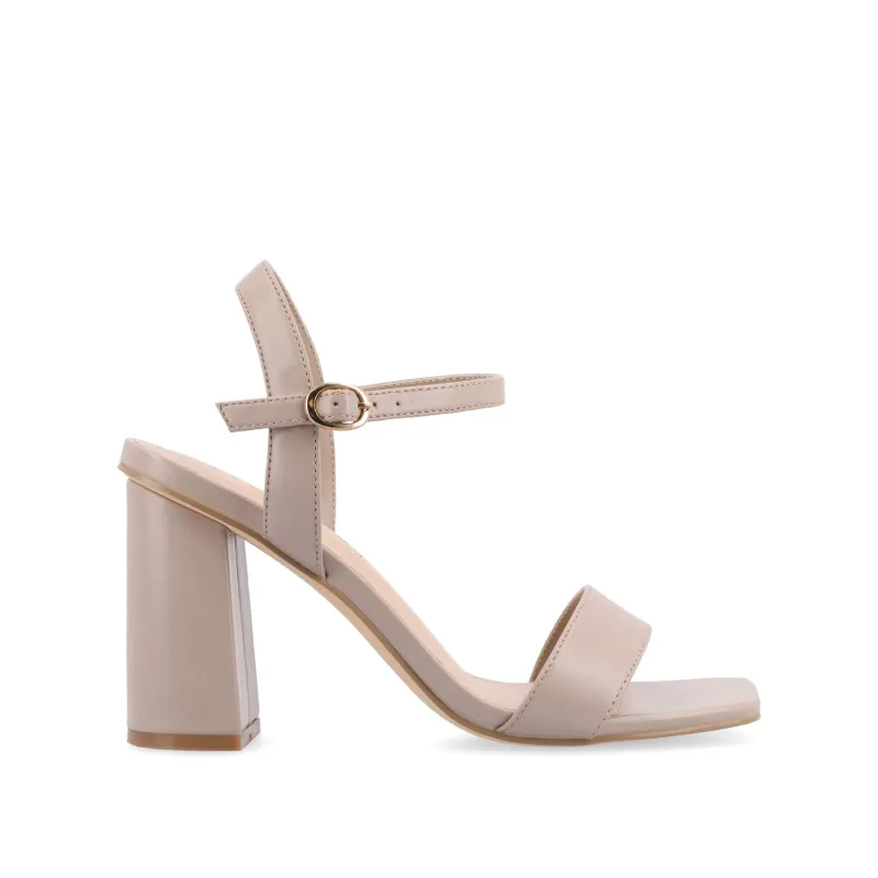 TIVONA STRAPPY BLOCK HEELS IN STATEMENT - Taupe sold by Journee Collection