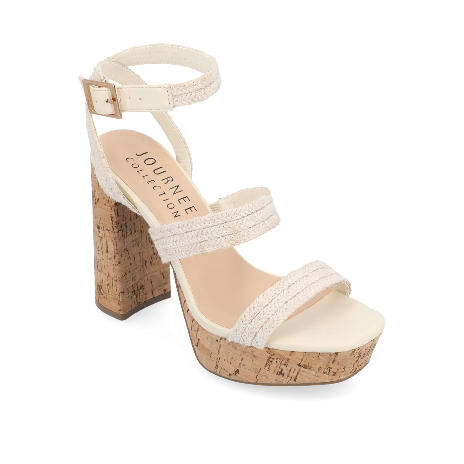 SIENNE HEELED SANDALS IN ROPE - Ivory sold by Journee Collection product image thumbnail 2