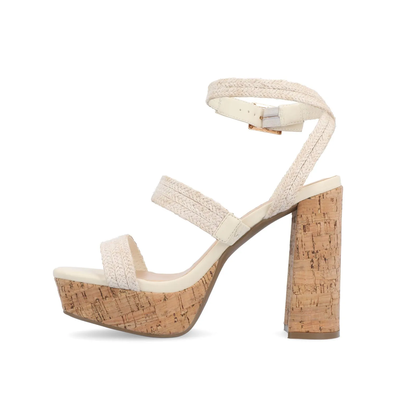 SIENNE HEELED SANDALS IN ROPE - Ivory sold by Journee Collection product image thumbnail 3