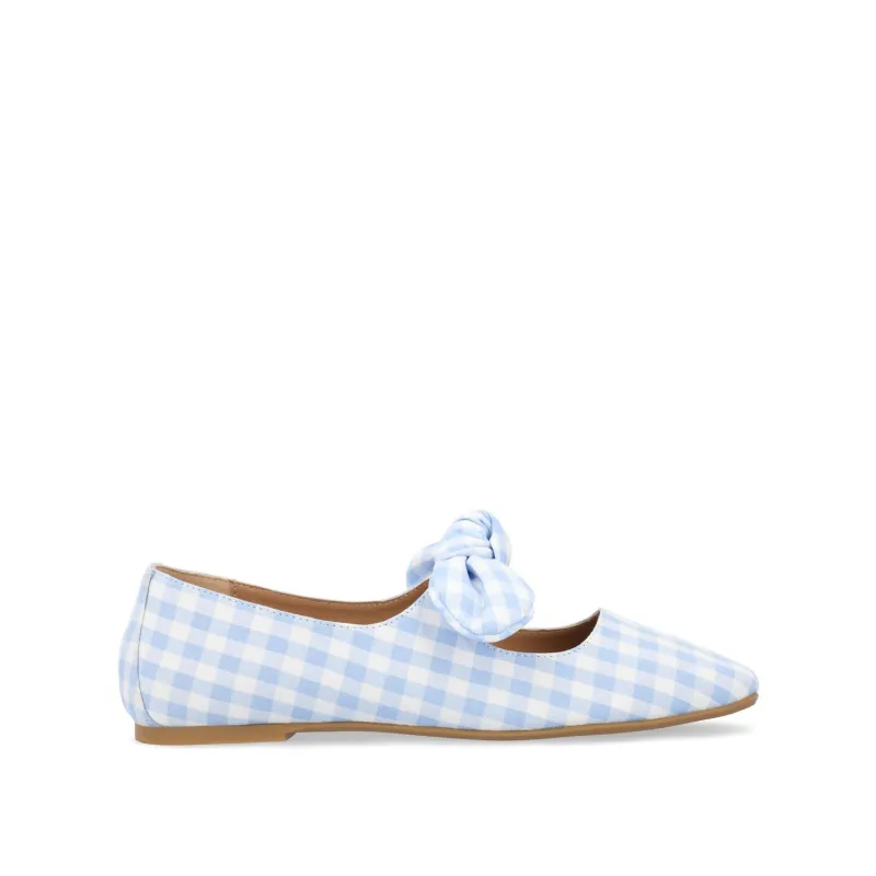 SERALINN BALLET MARY JANE FLATS IN FABRIC - Blue Plaid 2 sold by Journee Collection