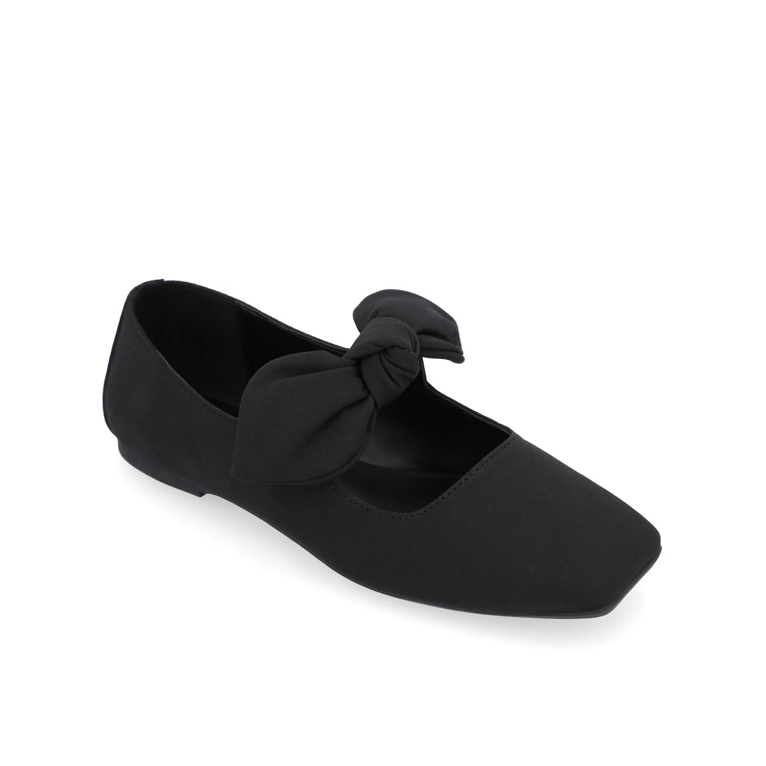 SERALINN BALLET MARY JANE FLATS IN FABRIC - Black Fabric sold by Journee Collection product image thumbnail 2