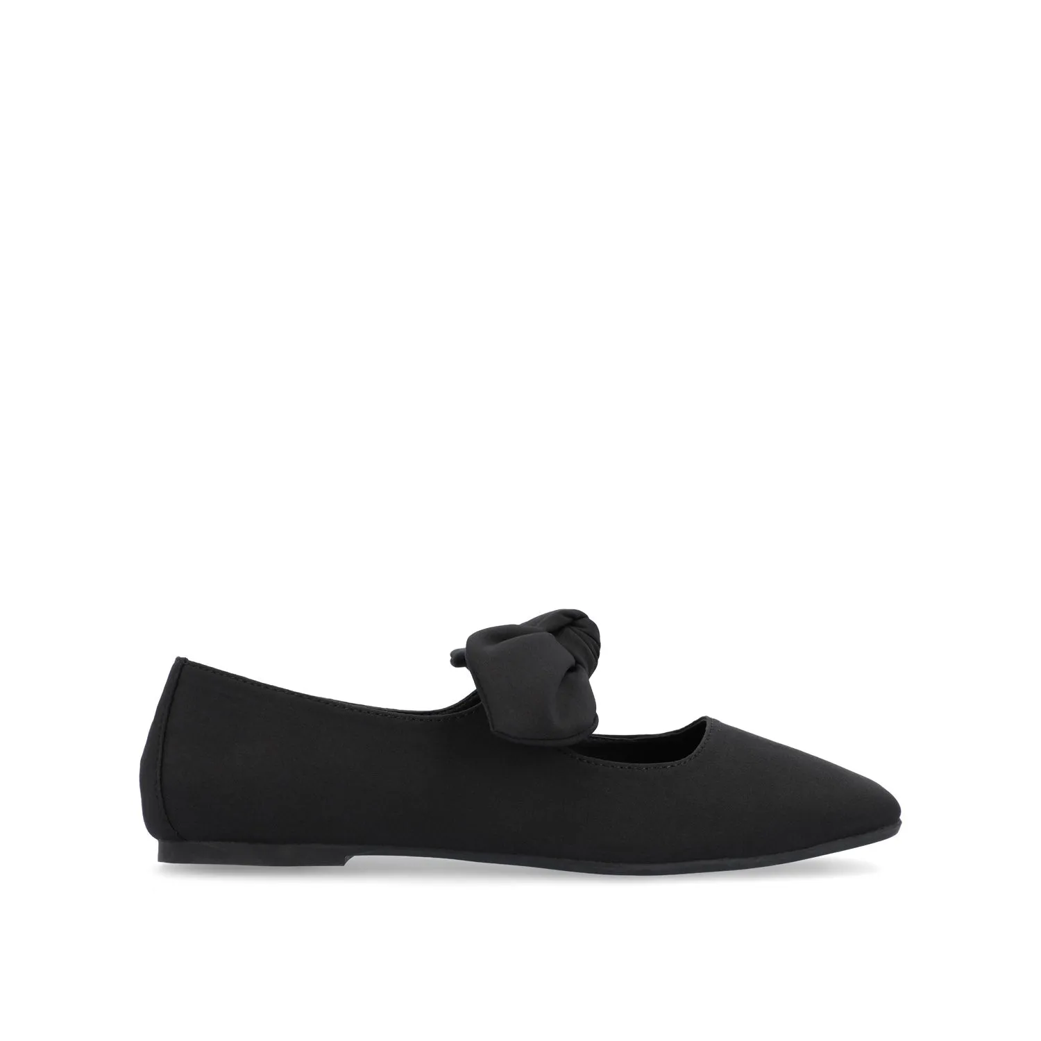SERALINN BALLET MARY JANE FLATS IN FABRIC - Black Fabric sold by Journee Collection