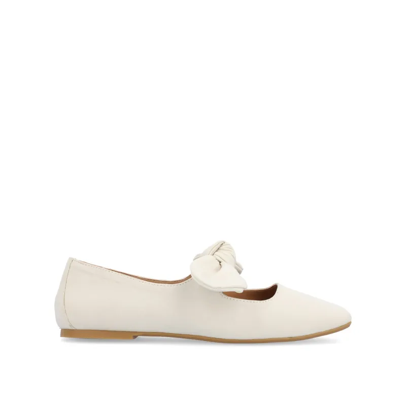 SERALINN BALLET MARY JANE FLATS IN FABRIC - Beige sold by Journee Collection