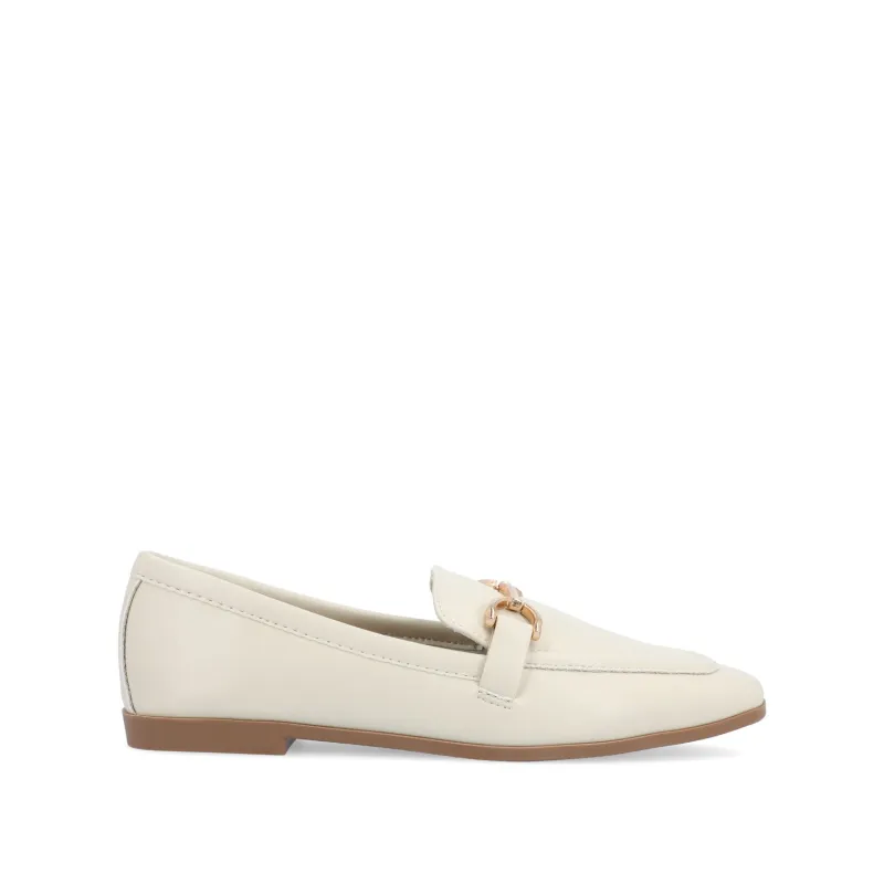 MIZZA LOAFER FLATS IN VEGAN LEATHER - Bone PU made by Journee Collection