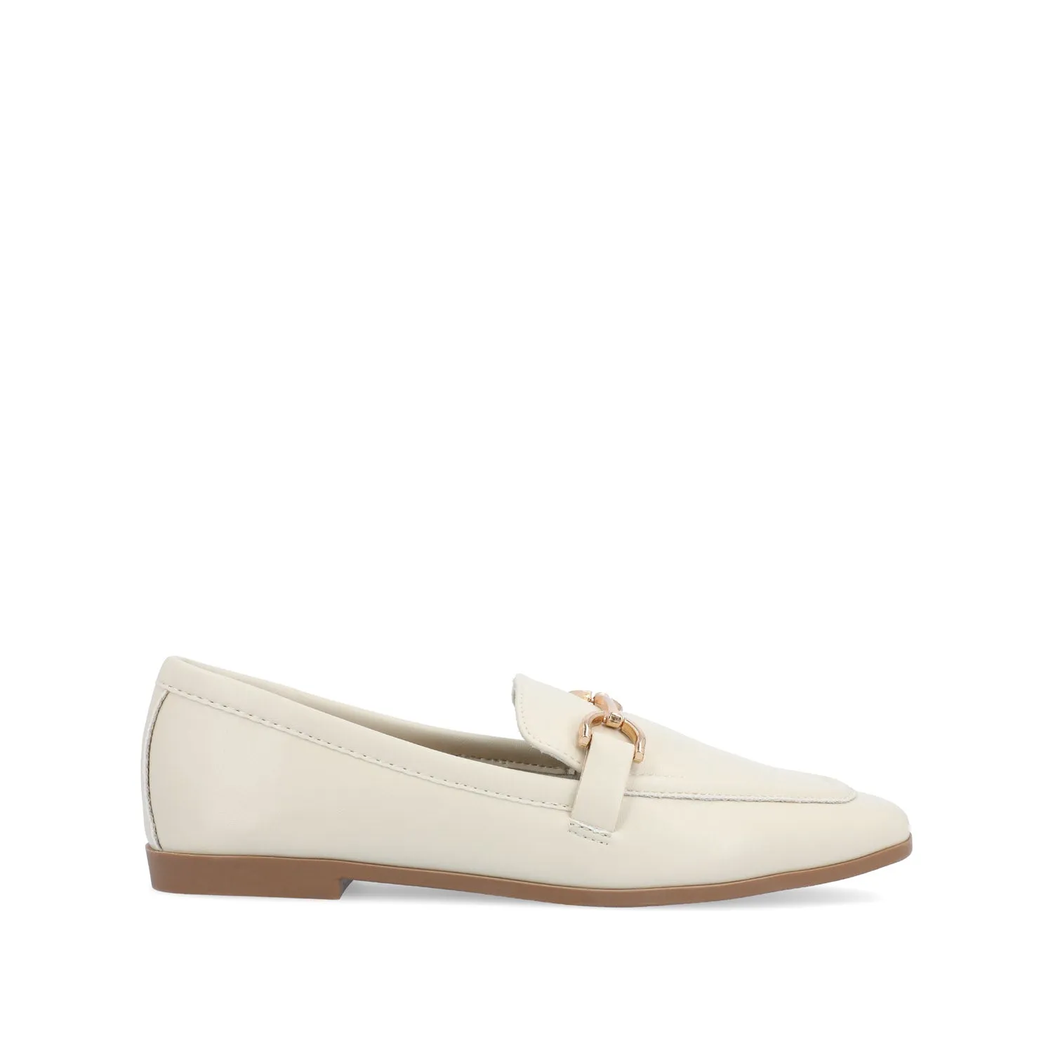 MIZZA LOAFER FLATS IN VEGAN LEATHER - Bone PU sold by Journee Collection
