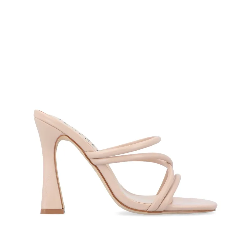 LOUISSE MULTI STRAP HEELS IN VEGAN LEATHER - Nude sold by Journee Collection