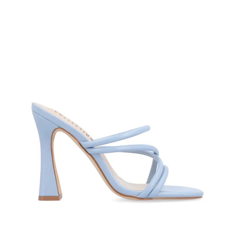 LOUISSE MULTI STRAP HEELS IN VEGAN LEATHER - Blue sold by Journee Collection