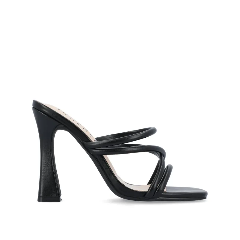 LOUISSE MULTI STRAP HEELS IN VEGAN LEATHER - Black sold by Journee Collection