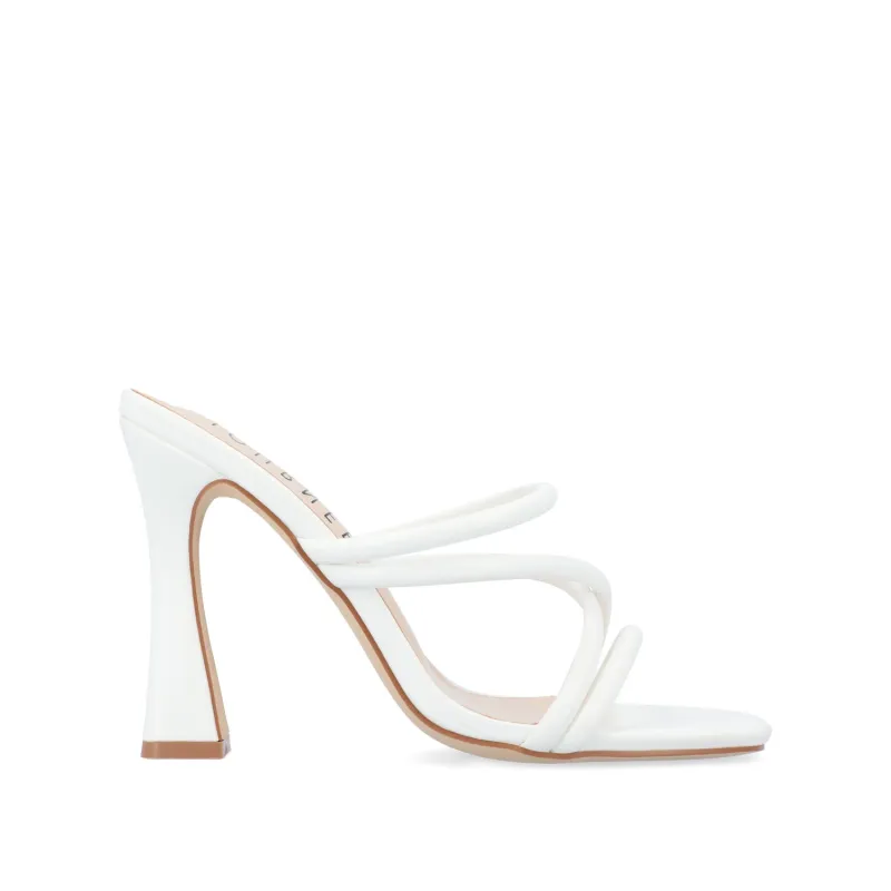 LOUISSE MULTI STRAP HEELS IN VEGAN LEATHER - White sold by Journee Collection
