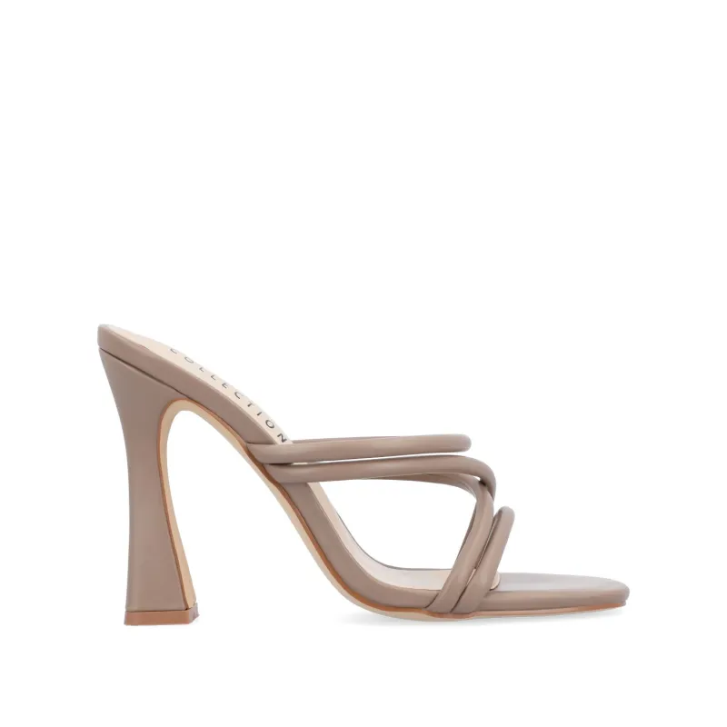 LOUISSE MULTI STRAP HEELS IN VEGAN LEATHER - Taupe sold by Journee Collection