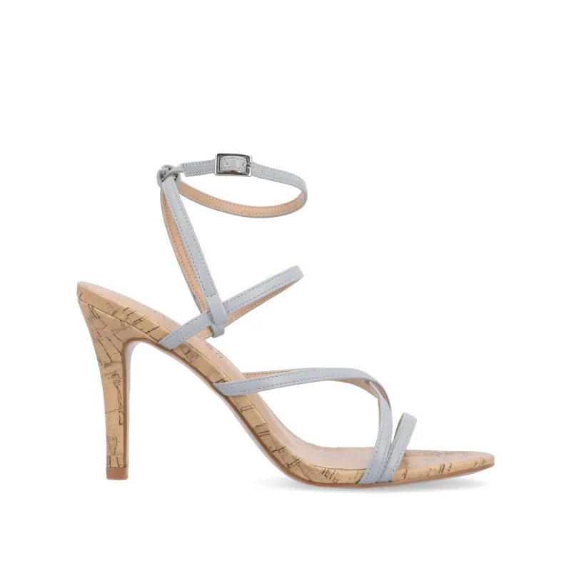 FYLISSA HEELED SANDALS IN VEGAN LEATHER - Blue sold by Journee Collection