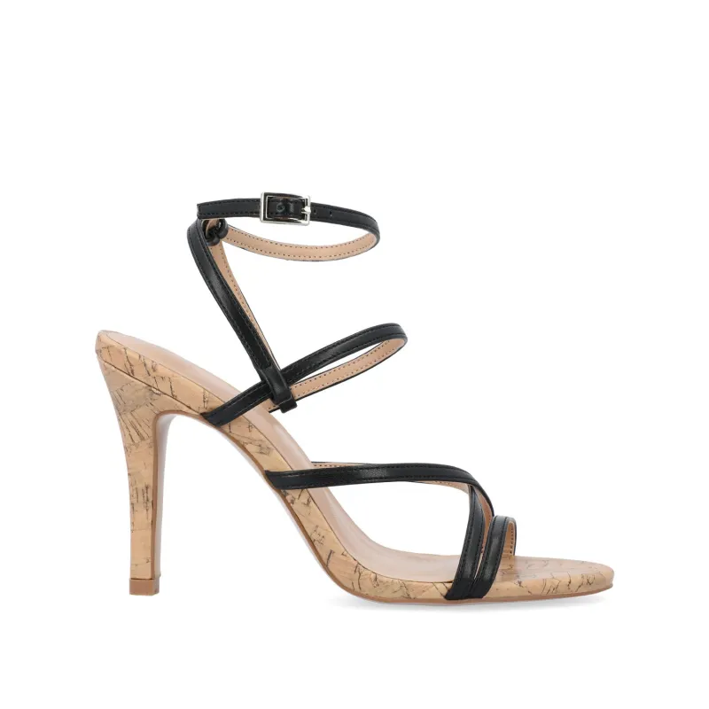 FYLISSA HEELED SANDALS IN VEGAN LEATHER - Black sold by Journee Collection