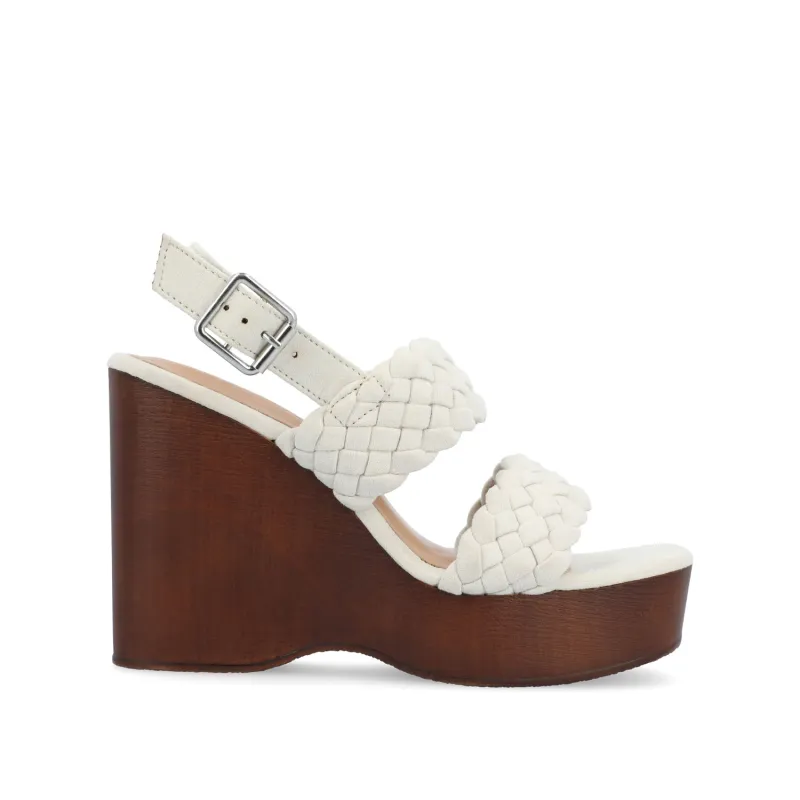 AYVEE HEELED SANDALS IN VEGAN LEATHER - Sand made by Journee Collection