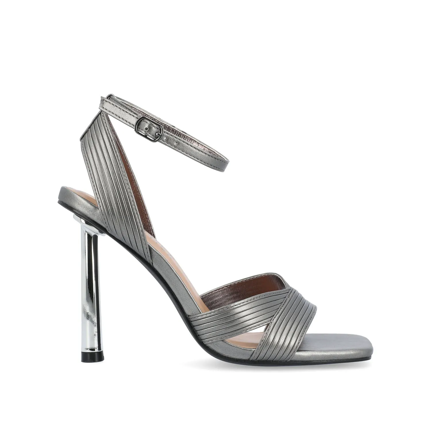 ANNETT HEELED SANDALS - Pewter PU sold by Journee Collection