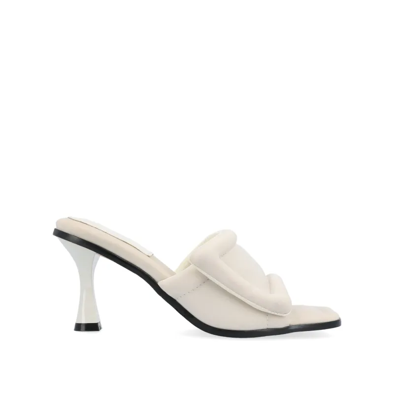 ADDRIEL MULE HEELS IN VEGAN LEATHER - Bone sold by Journee Collection