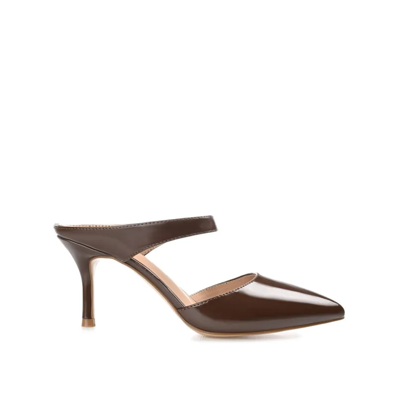 MAEVALI STILETTO HEELS IN VEGAN LEATHER - Patent Brown sold by Journee Collection