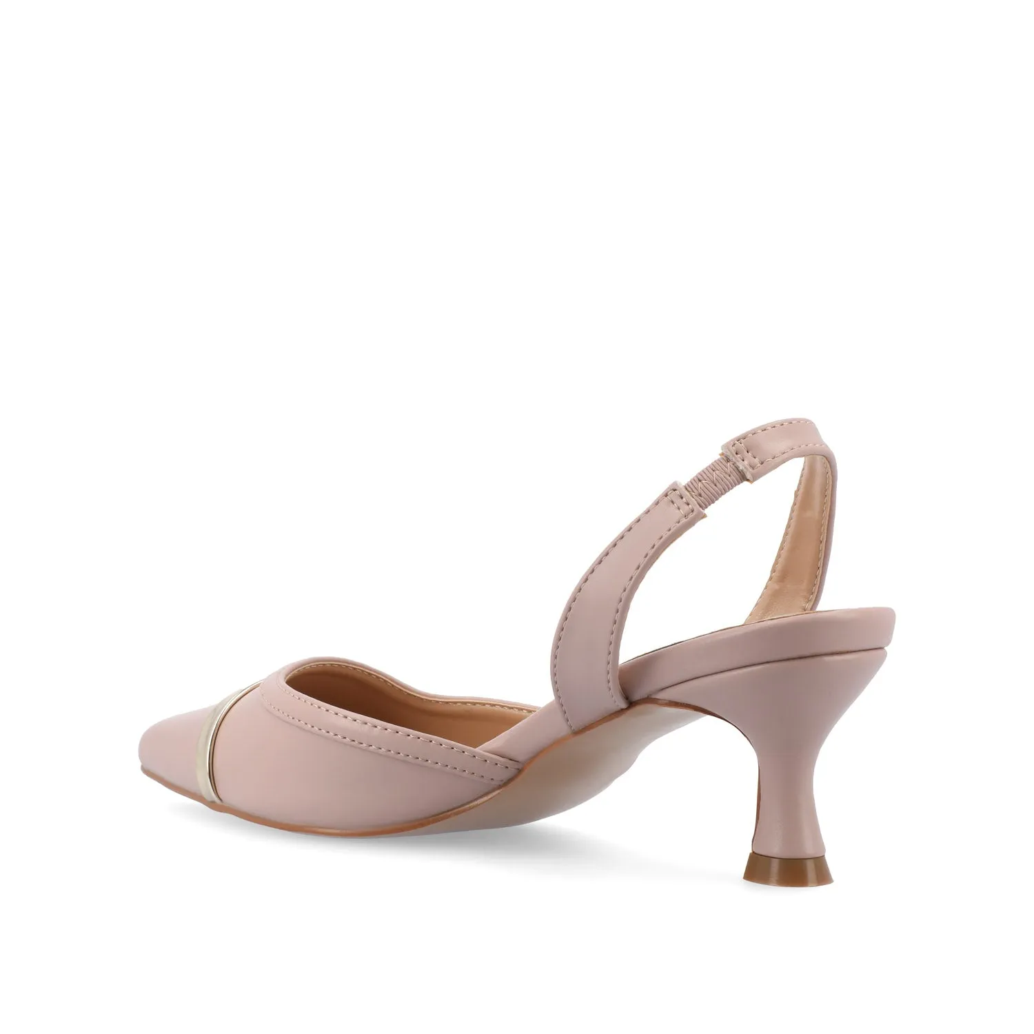 NELLIA SLINGBACK KITTEN HEELS IN TWEED - Blush sold by Journee Collection product image thumbnail 4