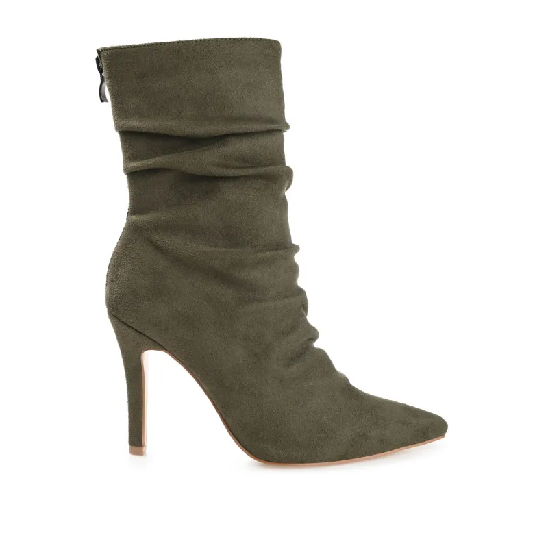 MARKIE STILETTO HEELED BOOTIES IN WIDE - Olive sold by Journee Collection