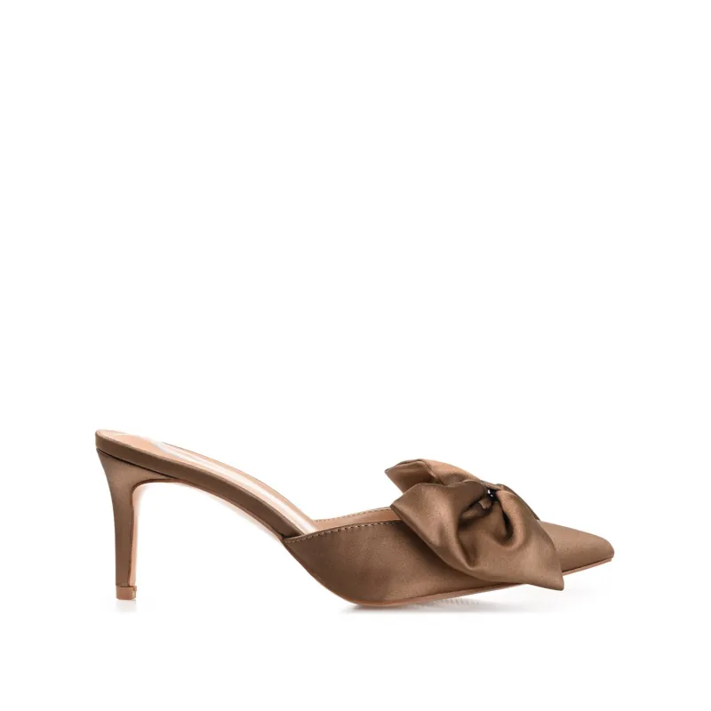 TIARRA STILETTO HEELS IN SATIN - Brown sold by Journee Collection