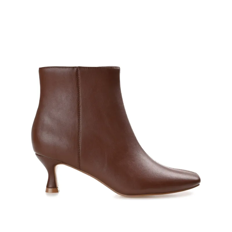KELSSA POINTED TOE BOOTIES IN VEGAN LEATHER - Brown sold by Journee Collection