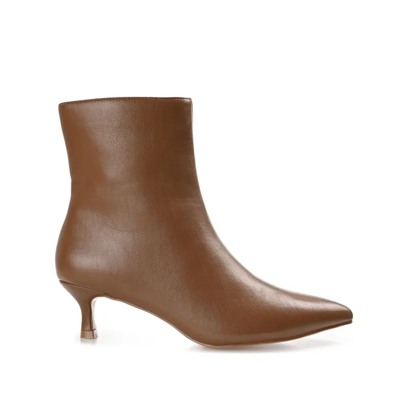 ARELY POINTED TOE BOOTIES IN VEGAN LEATHER - Brown PU sold by Journee Collection