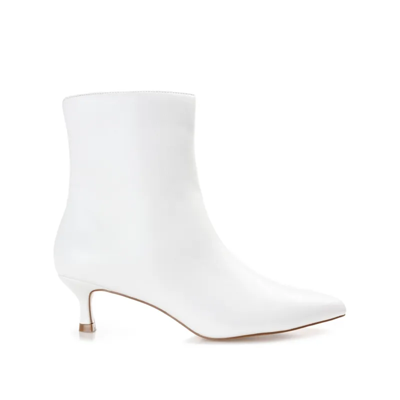 ARELY POINTED TOE BOOTIES IN VEGAN LEATHER - White PU sold by Journee Collection