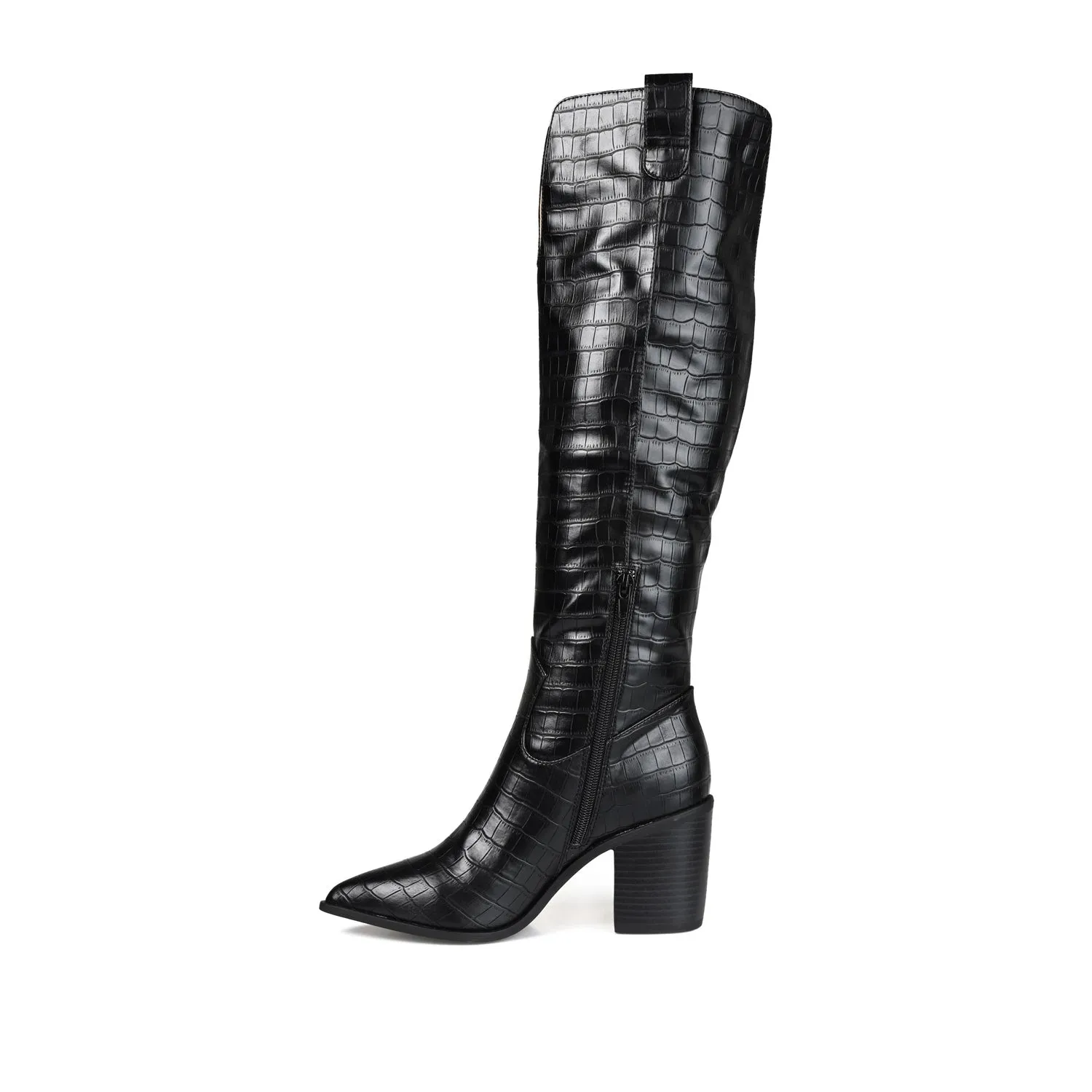 THERESE BOOTS IN WIDE WIDTH & CALF - Black Croco sold by Journee Collection product image thumbnail 3