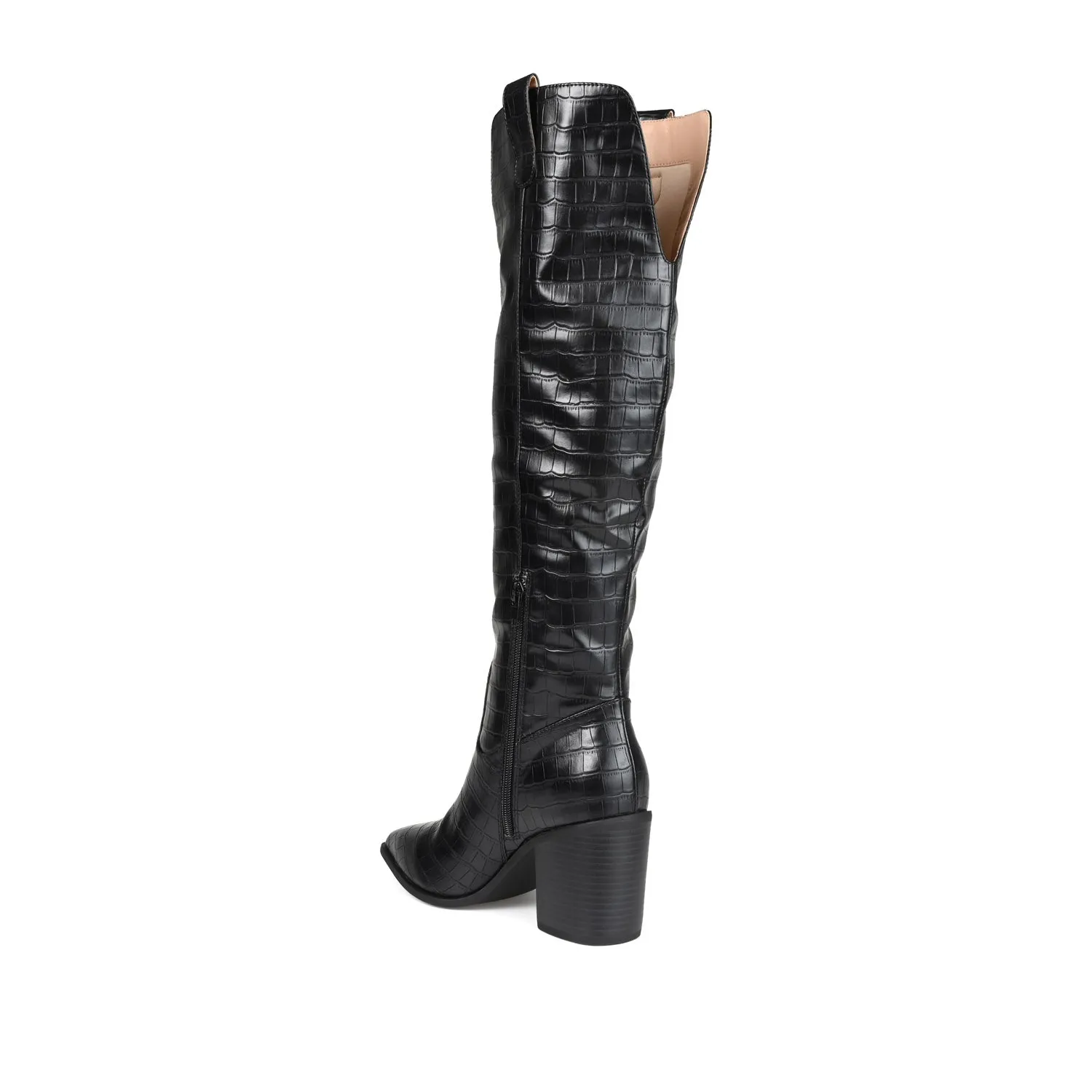 THERESE BOOTS IN WIDE WIDTH & CALF - Black Croco sold by Journee Collection product image thumbnail 4