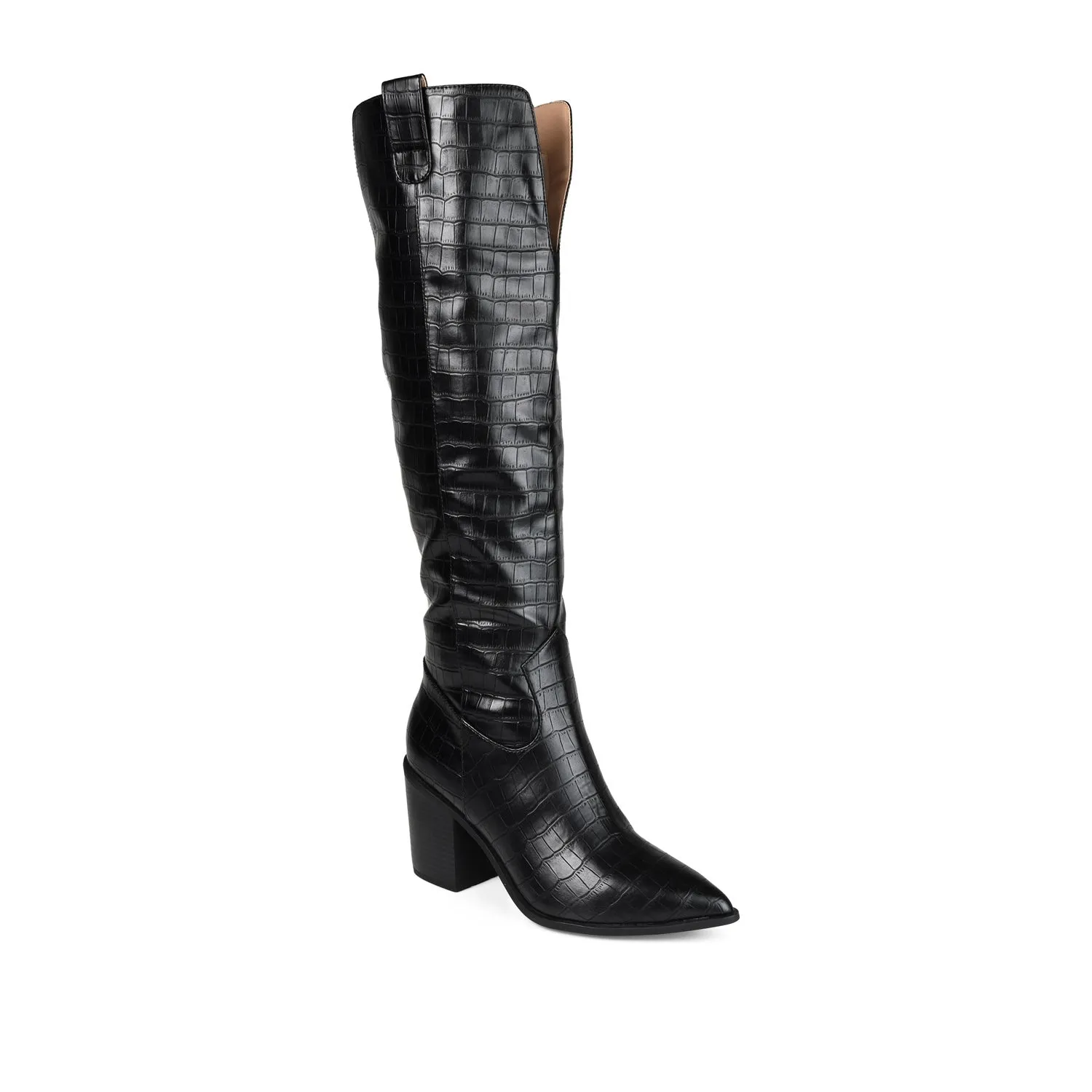 THERESE BOOTS IN WIDE WIDTH & CALF - Black Croco sold by Journee Collection product image thumbnail 2