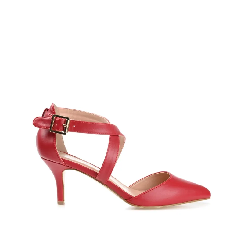 RIVA STILETTO PUMP HEELS IN WIDE - Red sold by Journee Collection