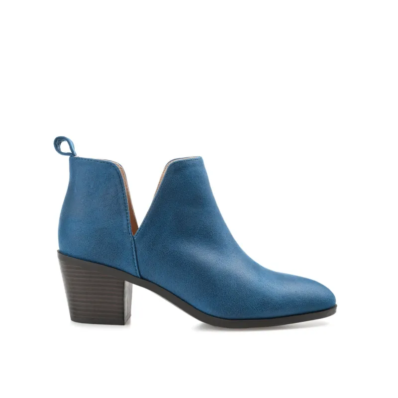 LOLA BLOCK HEELED BOOTIES IN WIDE - Blue sold by Journee Collection