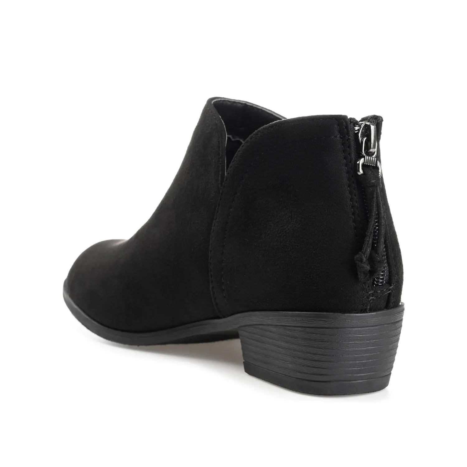 LIVVY FAUX SUEDE ZIP-UP BOOTIES IN WIDE - Black sold by Journee Collection product image thumbnail 4
