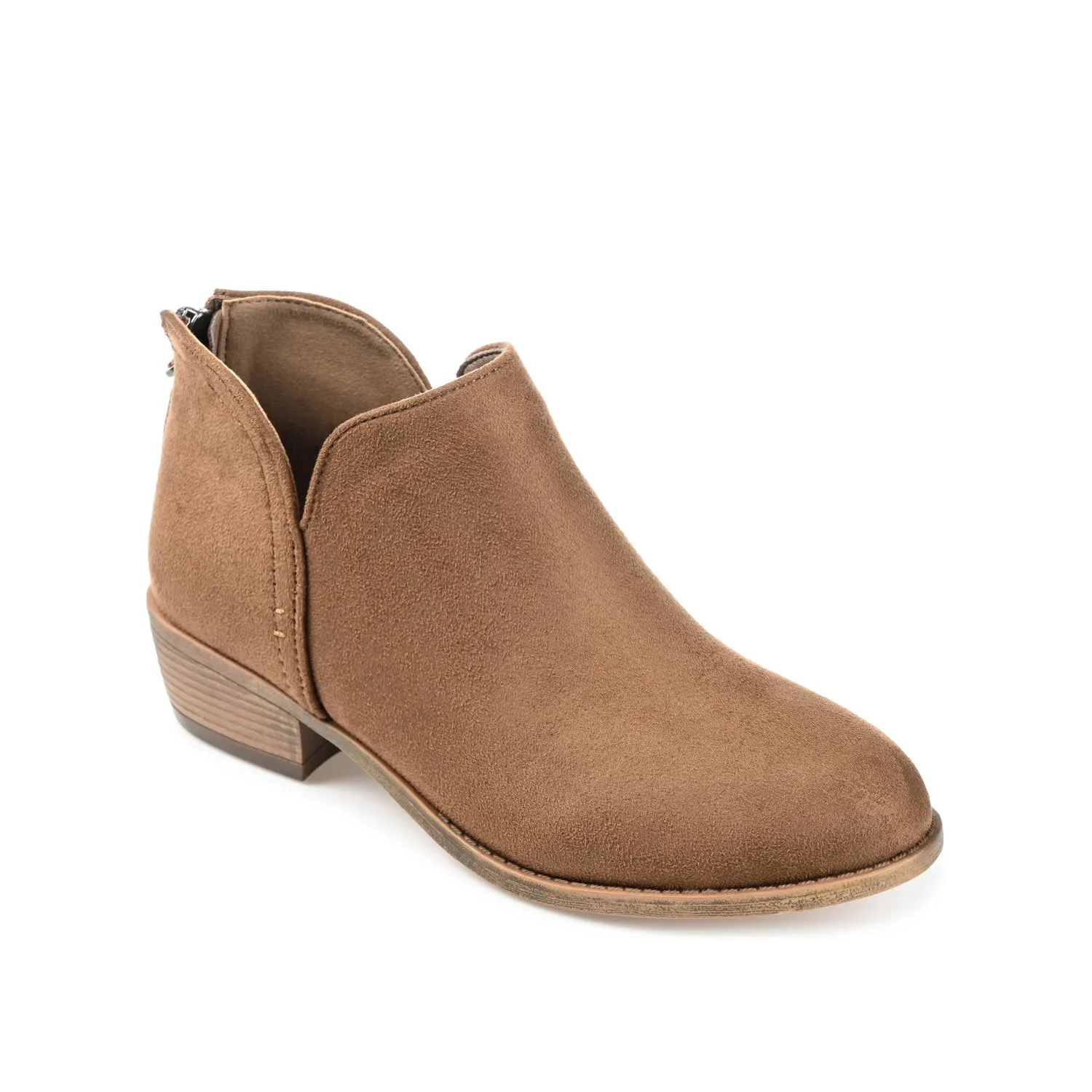 LIVVY FAUX SUEDE ZIP-UP BOOTIES IN WIDE - Taupe sold by Journee Collection product image thumbnail 2