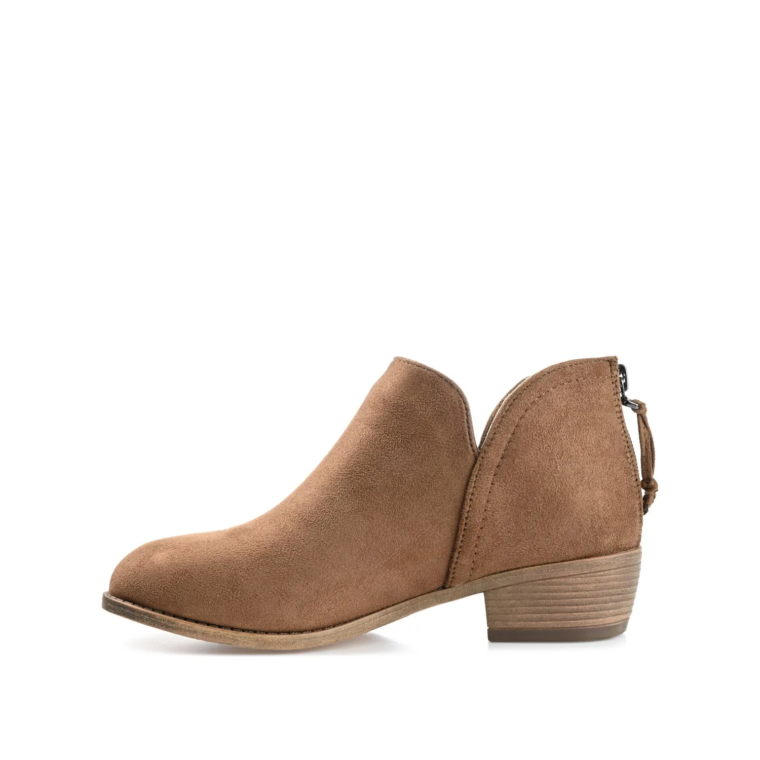 LIVVY FAUX SUEDE ZIP-UP BOOTIES IN WIDE - Taupe sold by Journee Collection product image thumbnail 3