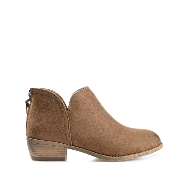 LIVVY FAUX SUEDE ZIP-UP BOOTIES IN WIDE - Taupe sold by Journee Collection