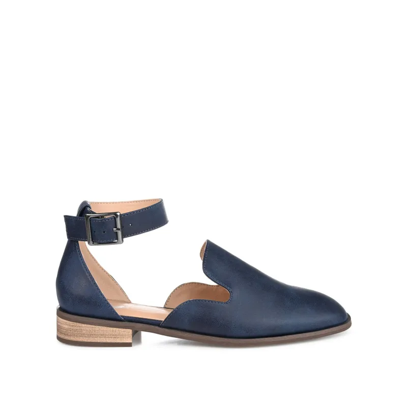LORETA LOAFER FLATS IN WIDE - Navy Nubuck made by Journee Collection