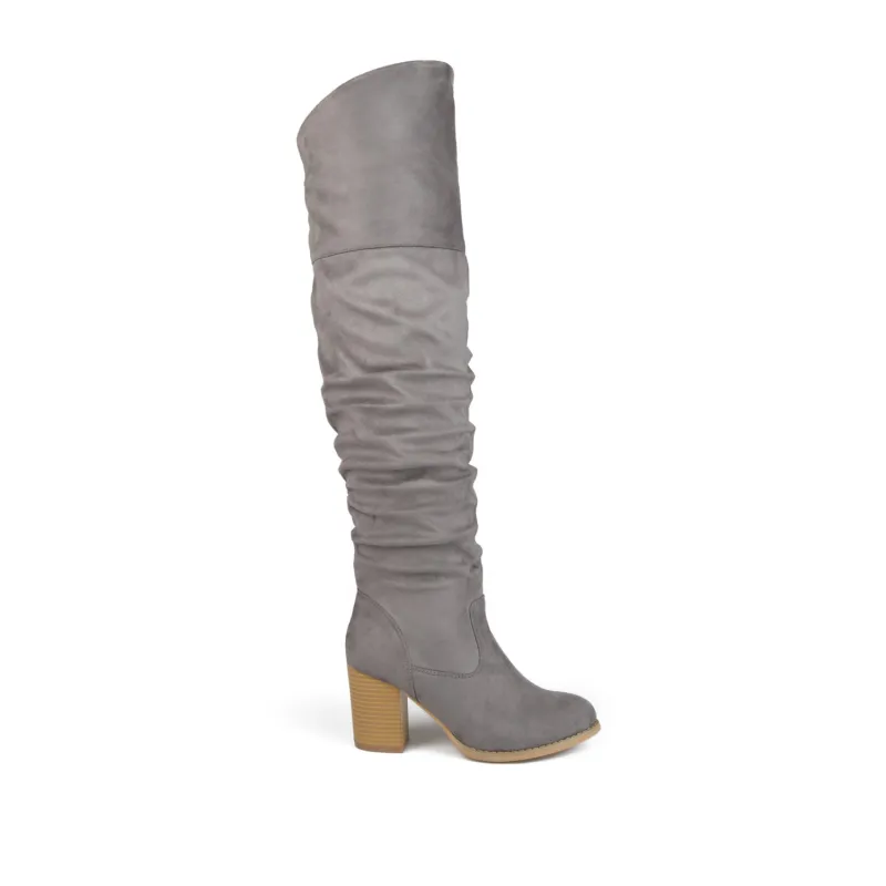 KAISON BOOTS IN WIDE WIDTH & CALF - Grey Faux Suede sold by Journee Collection
