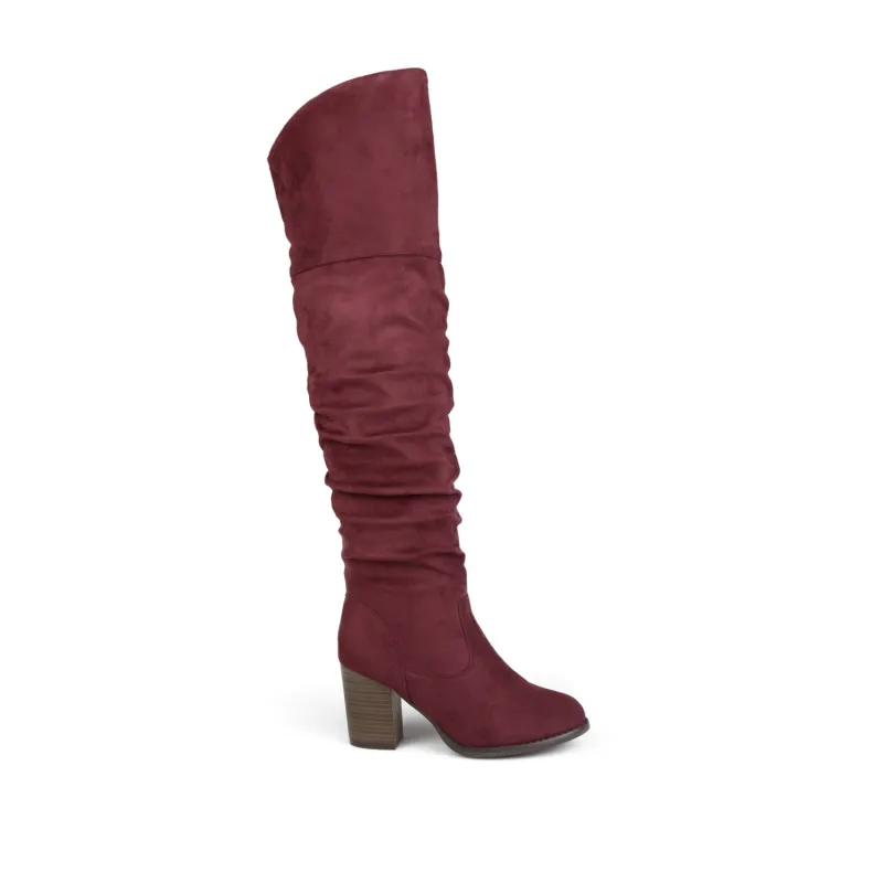 KAISON BOOTS IN WIDE WIDTH - Wine Faux Suede sold by Journee Collection