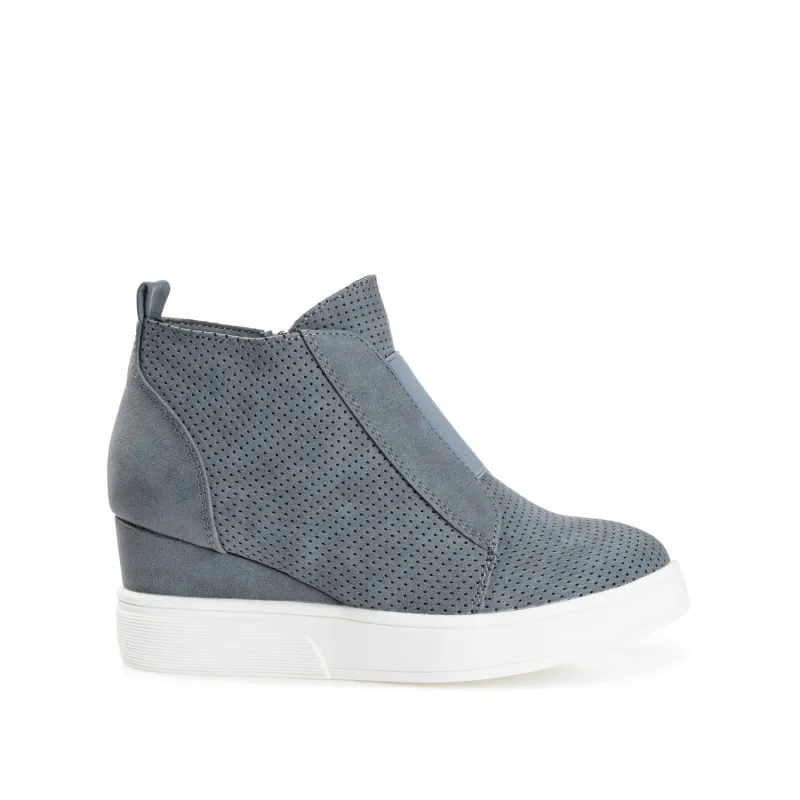CLARA WEDGE HEEL SNEAKERS IN WIDE - Blue PU sold by Journee Collection