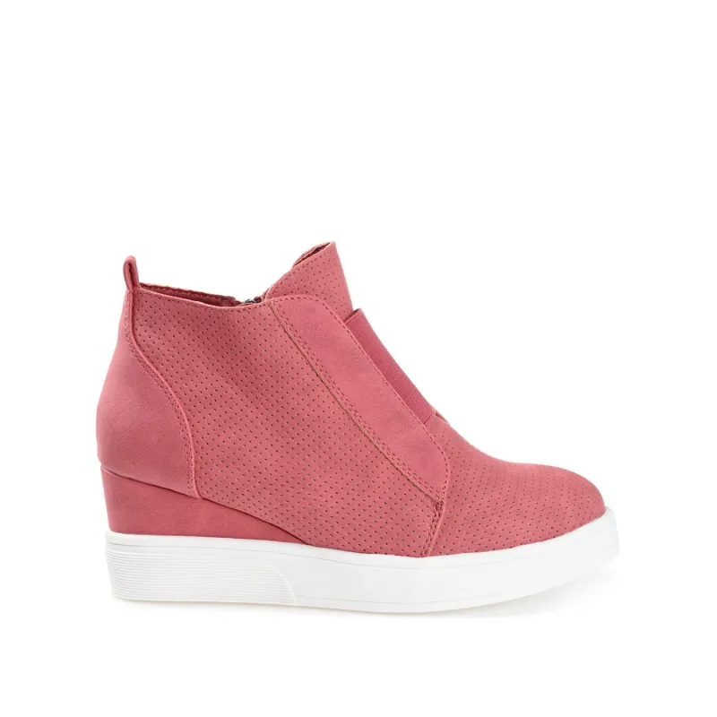 CLARA WEDGE HEEL SNEAKERS IN WIDE - Pink PU sold by Journee Collection