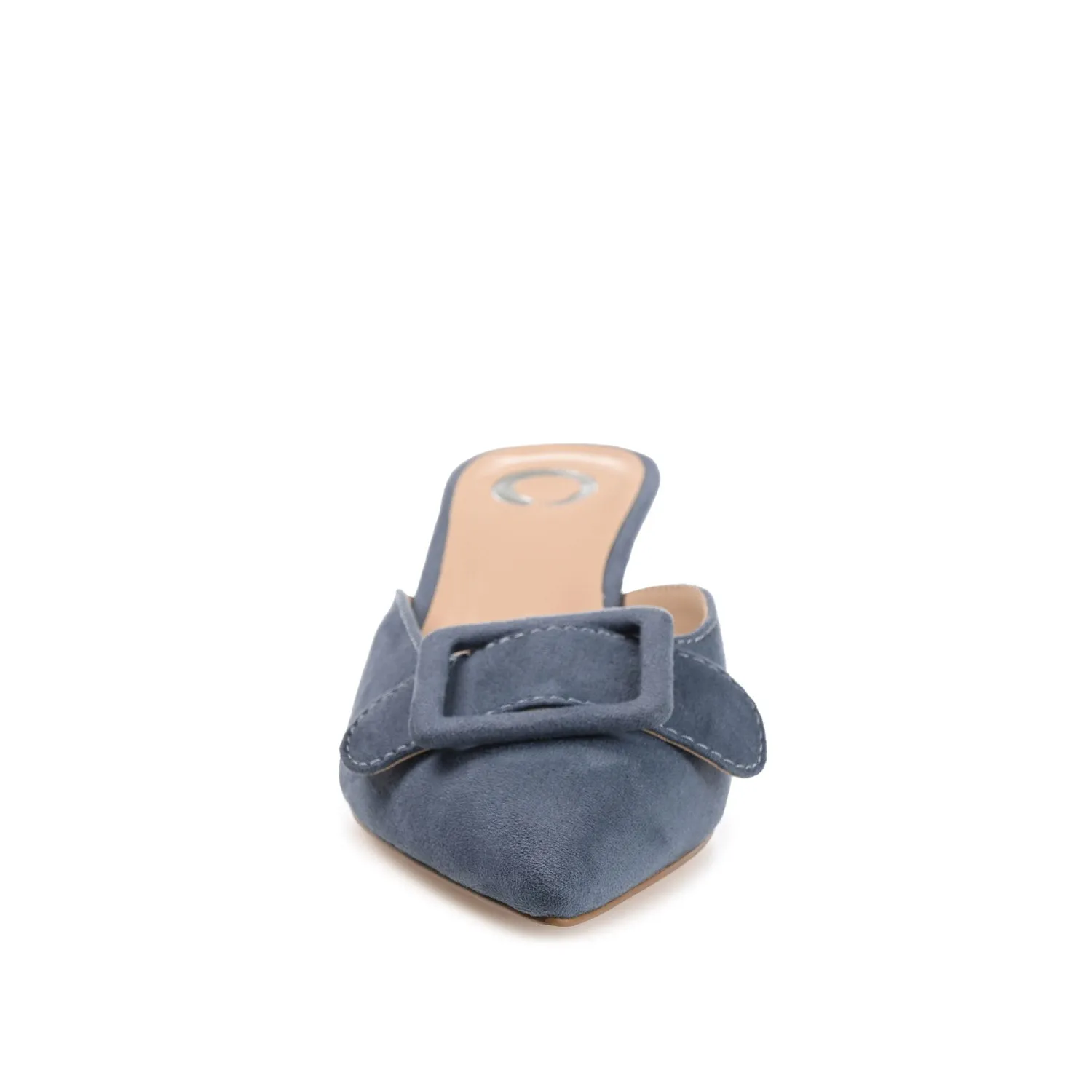 VIANNA MULED KITTEN HEELS IN FAUX SUEDE - Blue sold by Journee Collection product image thumbnail 5