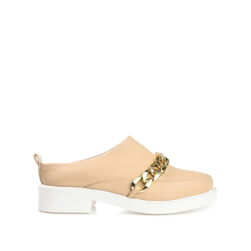 SHEAH LOAFER CLOGS IN VEGAN LEATHER - Tan made by Journee Collection