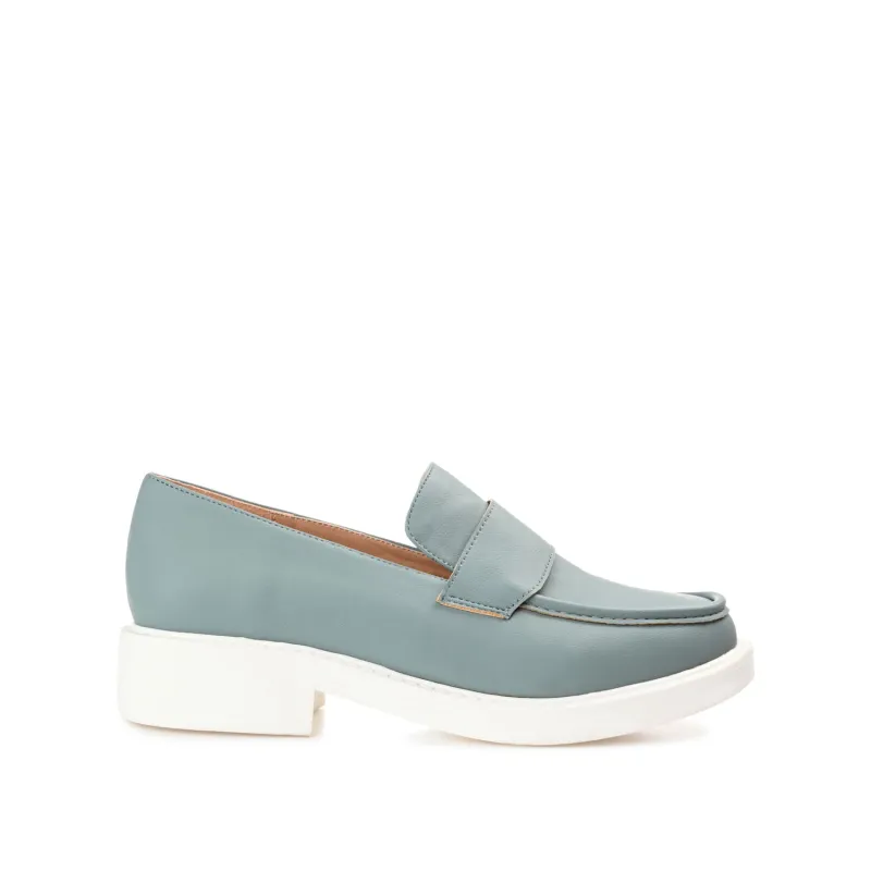 SAYDEE LOAFER FLATS IN VEGAN LEATHER - Blue sold by Journee Collection