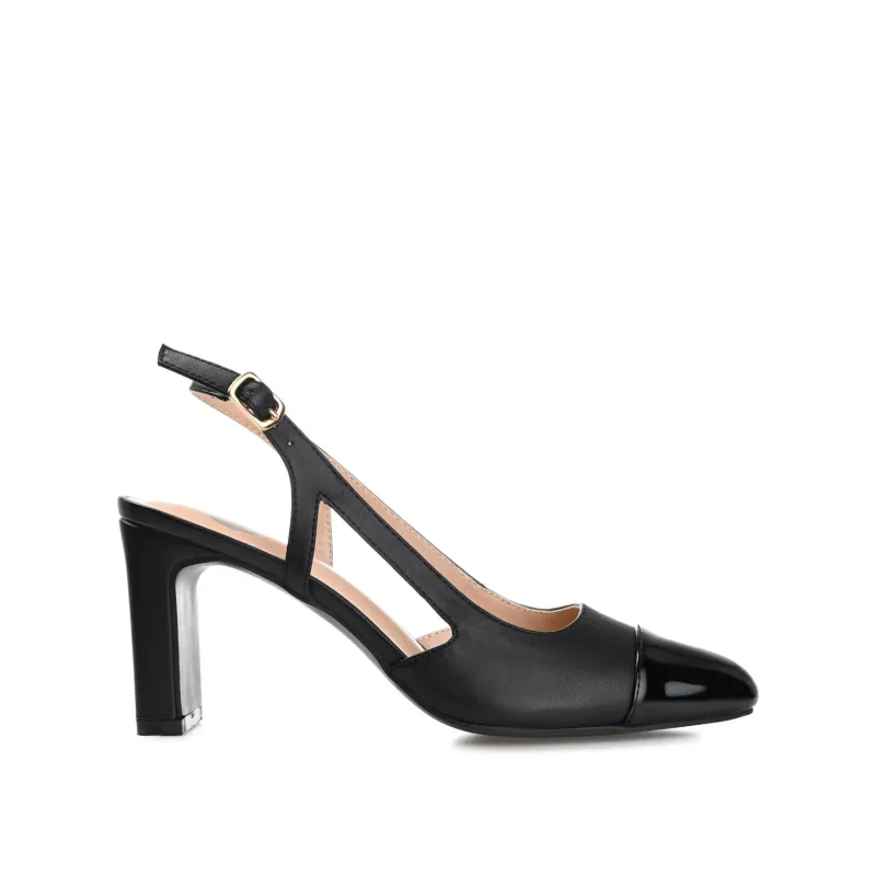 REIGNN BLOCK HEEL PUMPS IN VEGAN LEATHER - Black sold by Journee Collection
