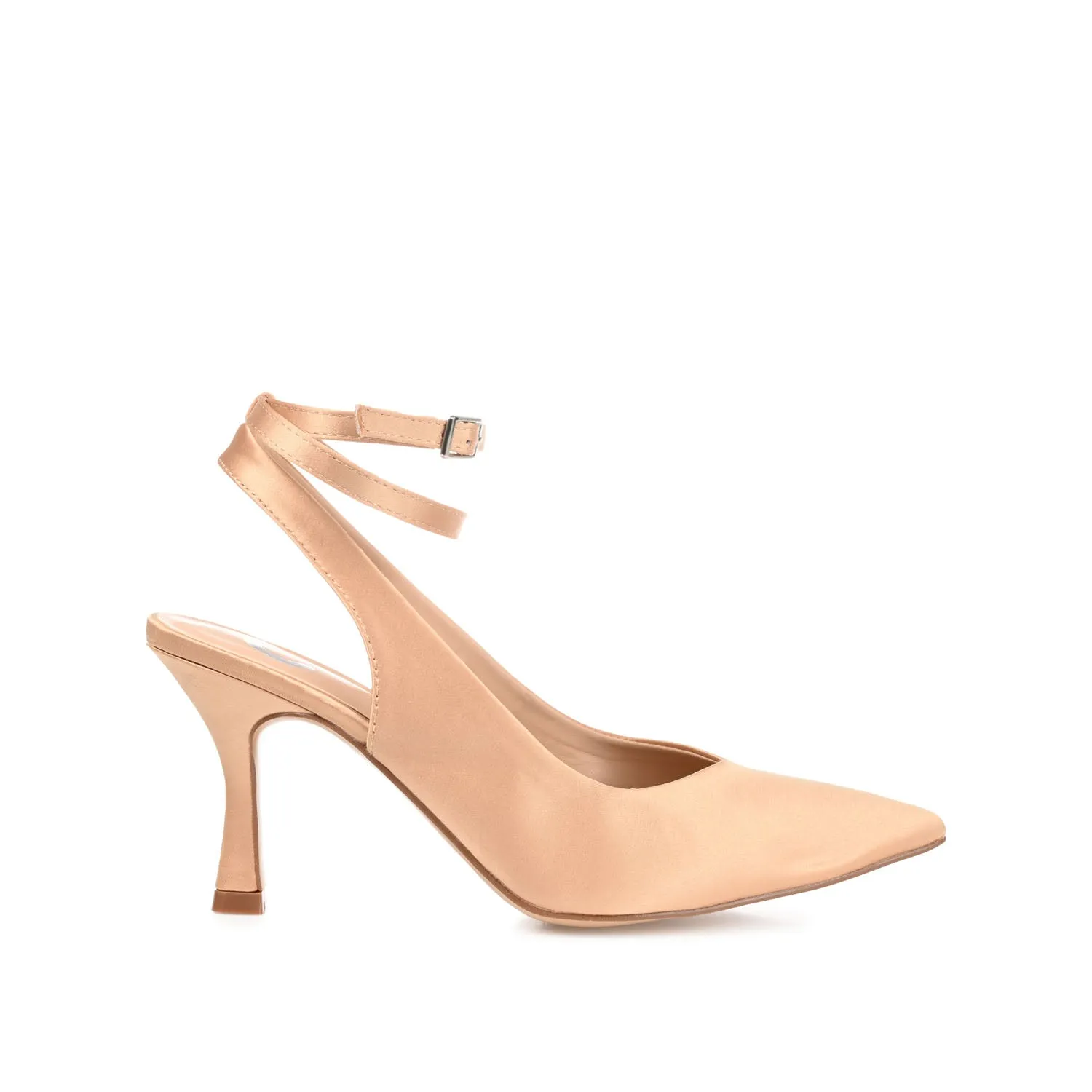 MARCELLA STILETTO PUMP HEELS IN SATIN - Gold Satin sold by Journee Collection