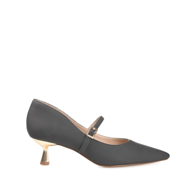 MANZA KITTEN HEELS IN VEGAN LEATHER - Charcoal sold by Journee Collection