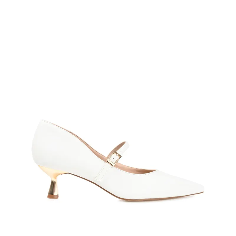 MANZA KITTEN HEELS IN VEGAN LEATHER - White sold by Journee Collection