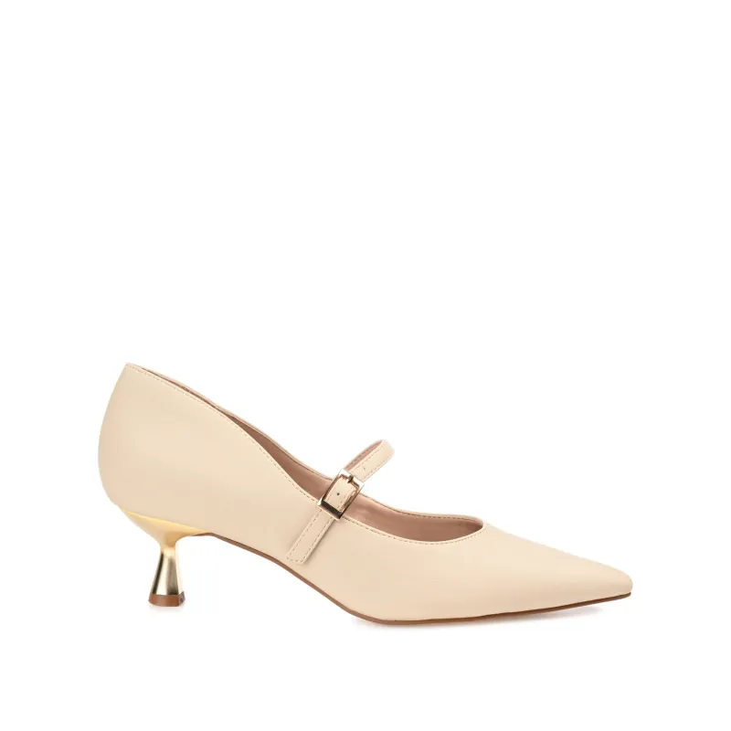 MANZA KITTEN HEELS IN VEGAN LEATHER - Nude sold by Journee Collection