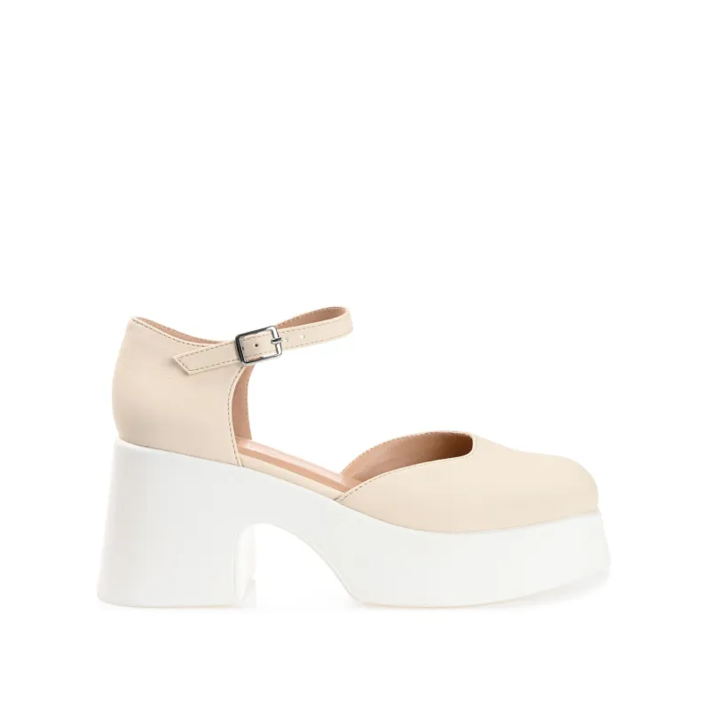 LIZAA PLATFORM D'ORSAY IN VEGAN LEATHER - Bone sold by Journee Collection