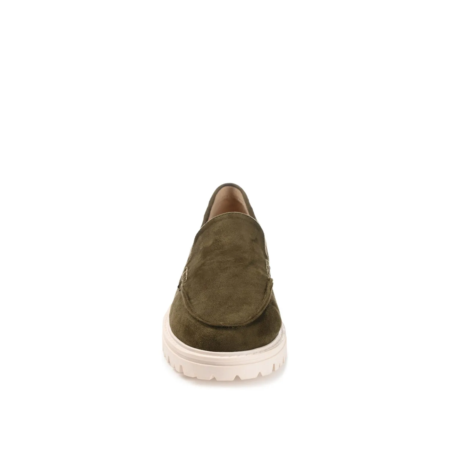 ERIKA LOAFER FLATS IN FAUX SUEDE - Olive Faux Suede sold by Journee Collection product image thumbnail 5